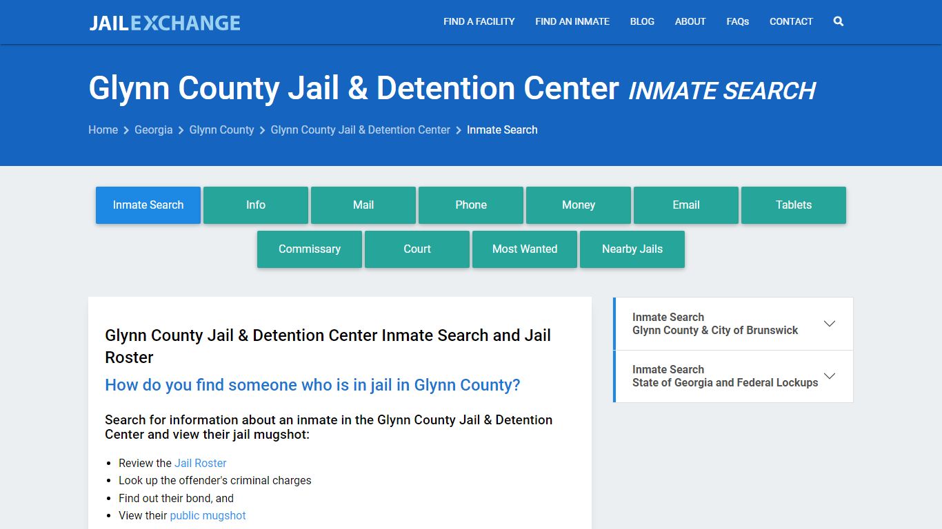 Glynn County Jail & Detention Center Inmate Search